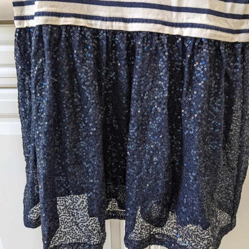 Gap Kids XXL Girl's Blue Striped Sequin Dress